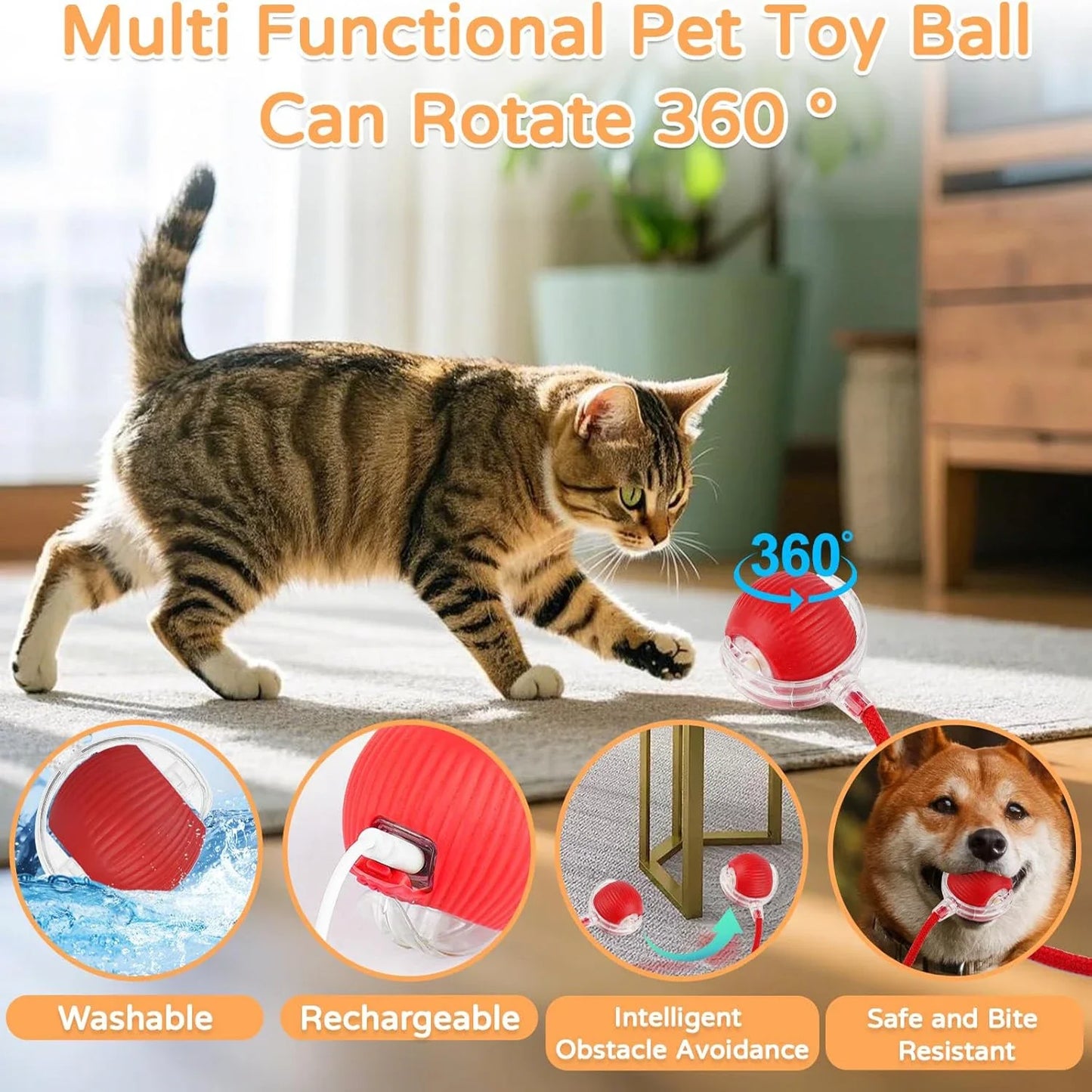 Smart Rolling Cat Ball Toy